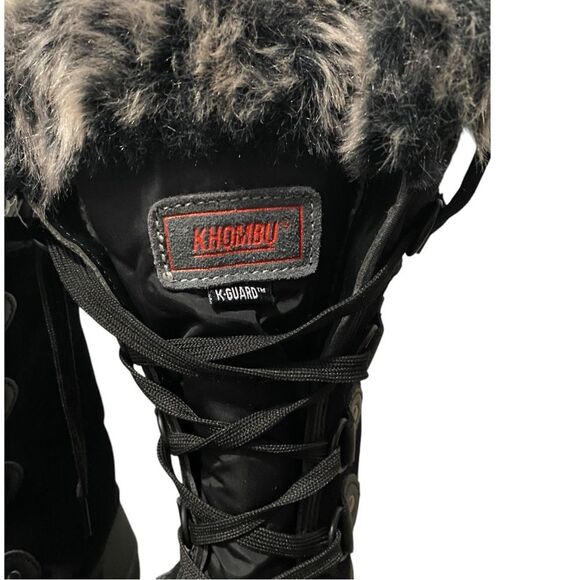 Khombu Colby Tall Black Suede Faux Fur Waterproof Duck Boots 10 - Picture 11 of 14